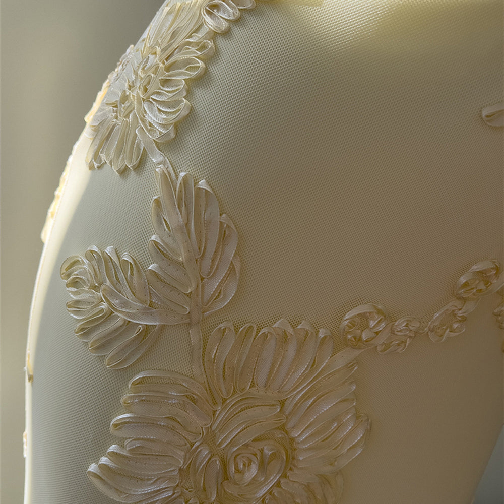 
                      
                        Straps Lemon Floral Appliques Fitted Maxi Dress
                      
                    