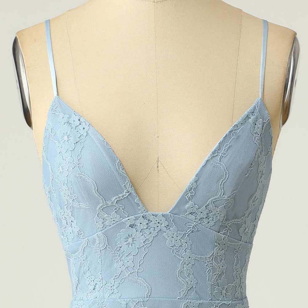 
                      
                        Straps Light Blue Lace A-line Homecoming Dress
                      
                    