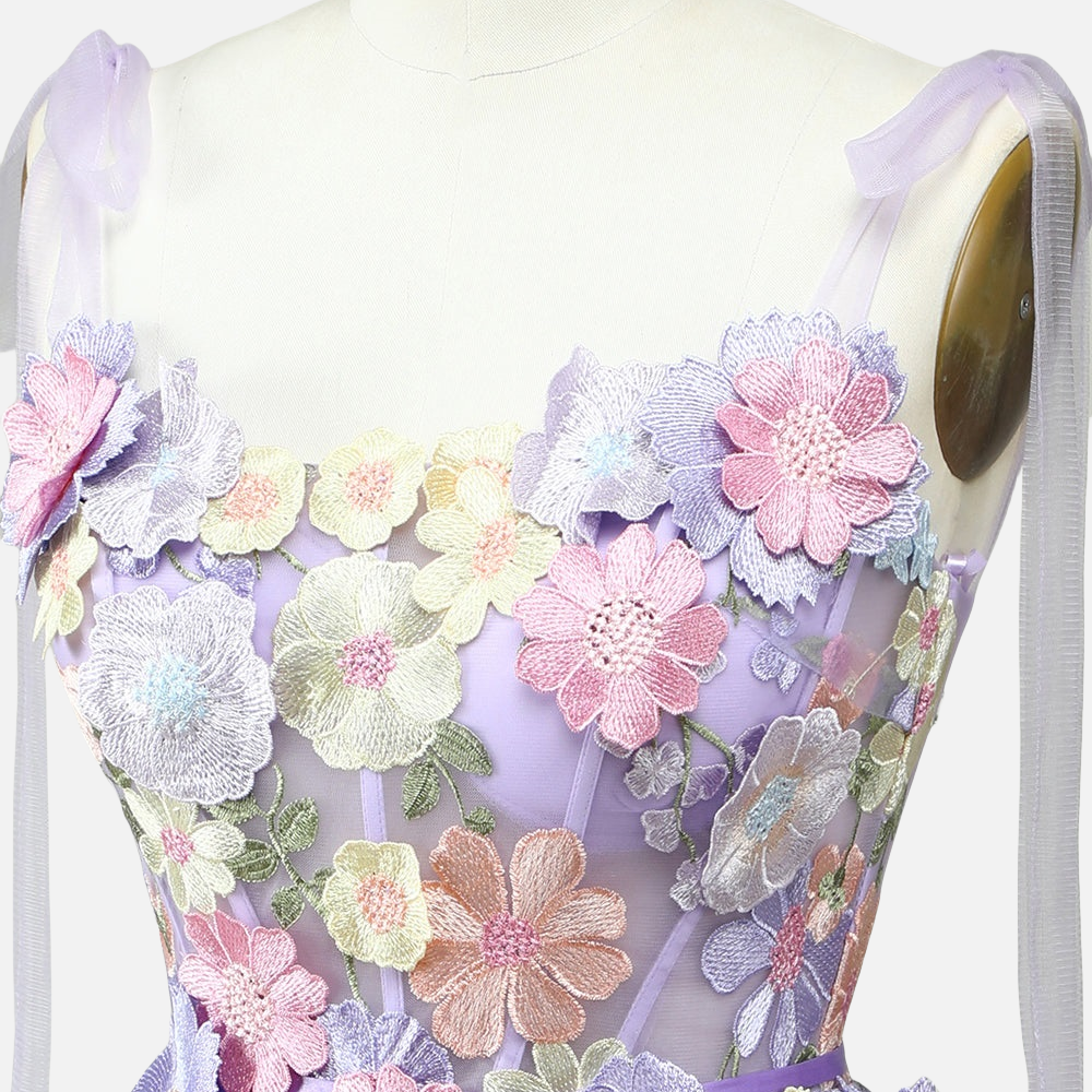 
                      
                        Straps Lilac 3D Flower Short Princess Dress
                      
                    