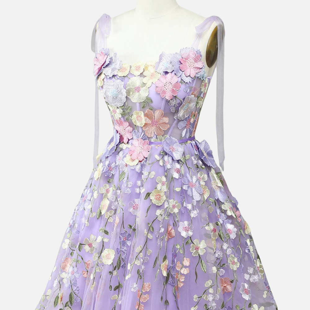 
                      
                        Straps Lilac 3D Flower Short Princess Dress
                      
                    