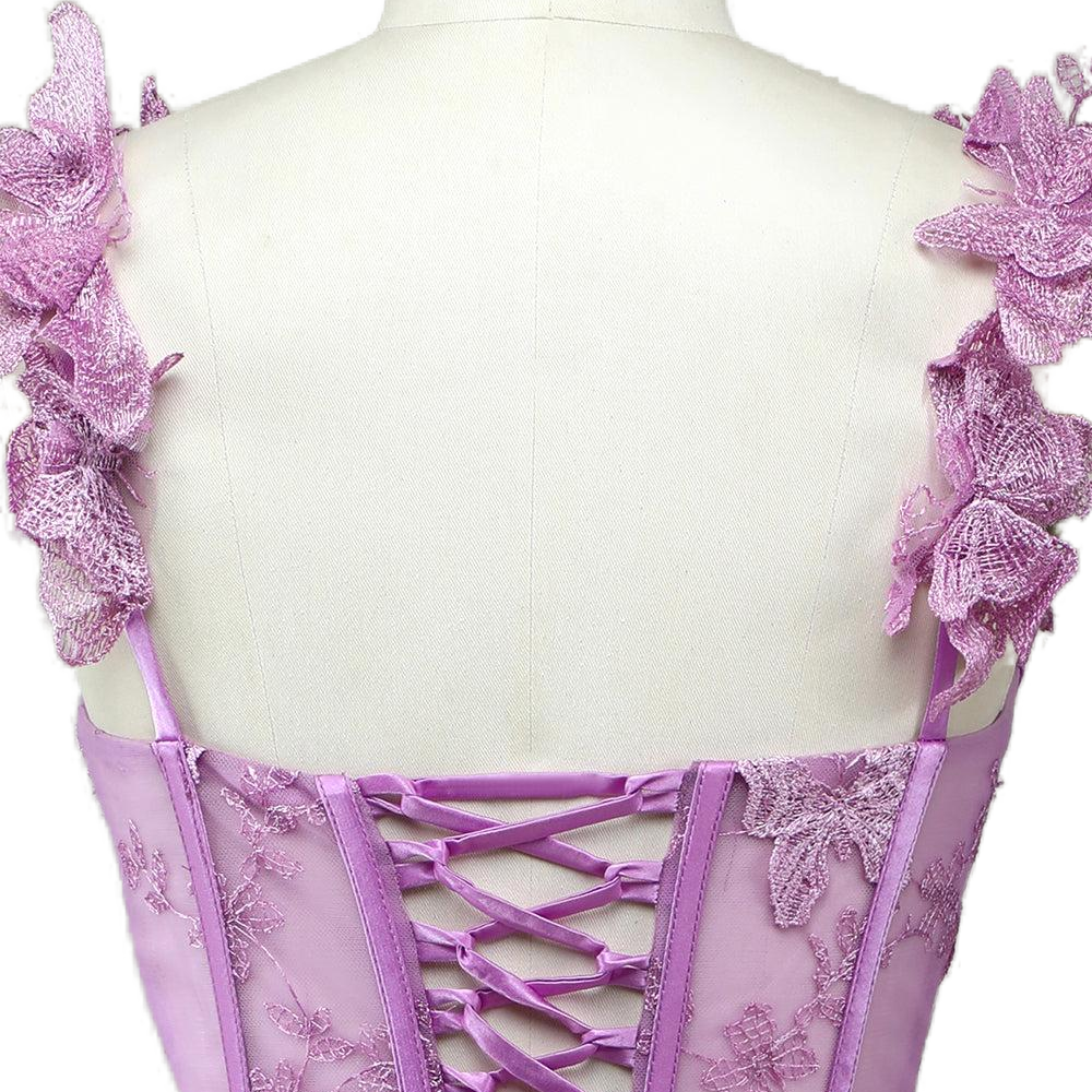 
                      
                        Straps Lilac Butterfly Appliques Short Princess Dress
                      
                    