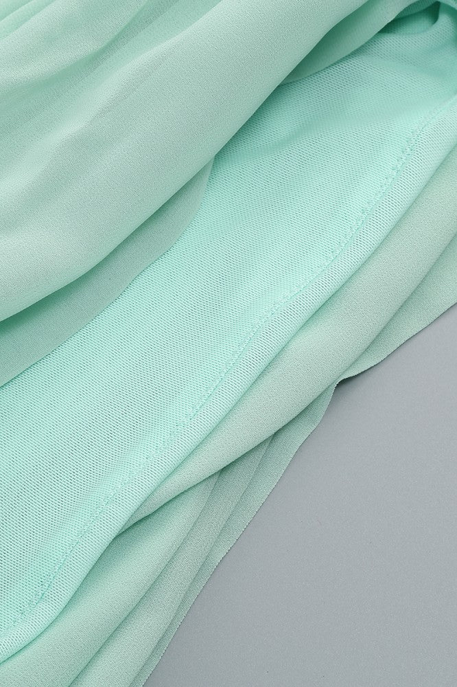 
                      
                        Straps Mint Green Sequin Short Dress with 3D Floral
                      
                    