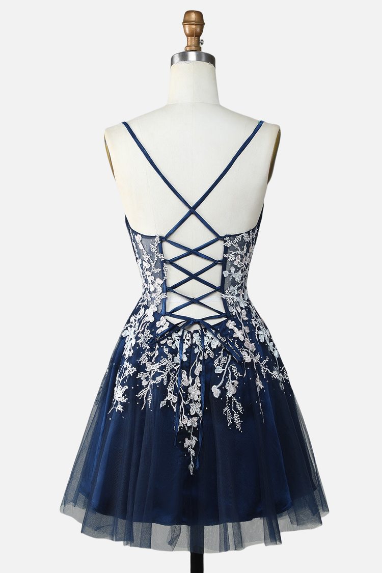 NAVY ABSTRACT FLORAL SHORT