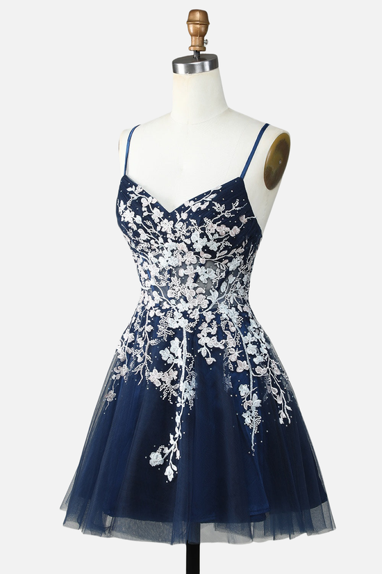 Structured Short Dress Blue Floral