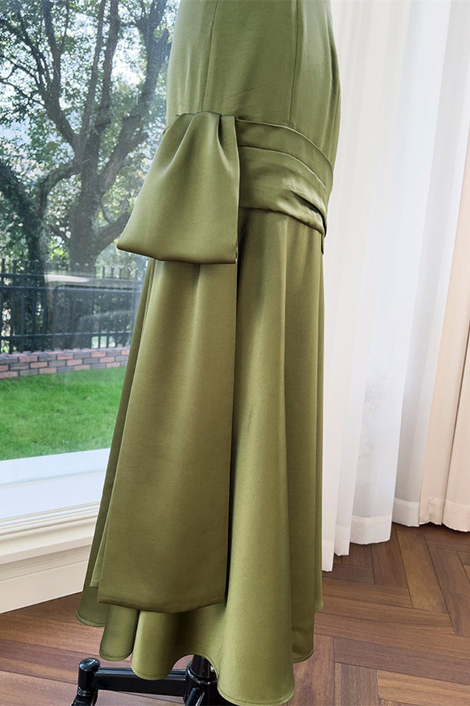 
                      
                        Straps Olive Green Mermaid Long Dress with Shawl
                      
                    