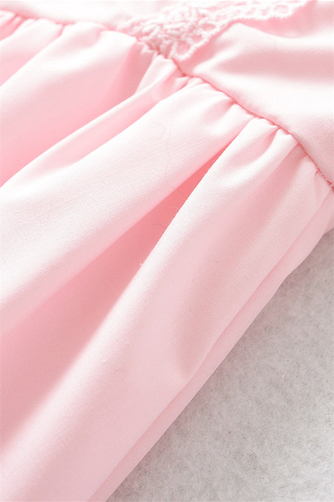 
                      
                        Straps Pink Lace Splicing Short Dress with Bow
                      
                    