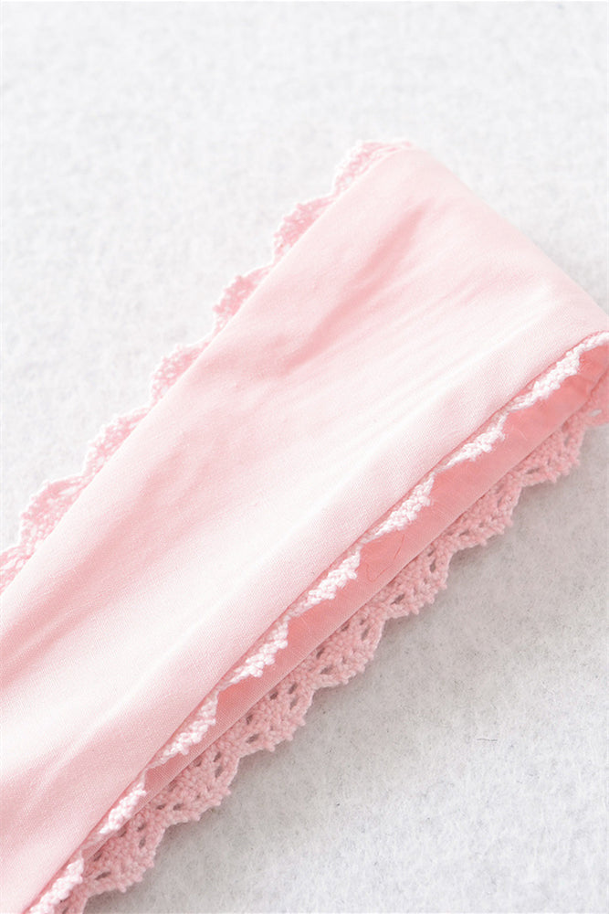 
                      
                        Straps Pink Lace Splicing Short Dress with Bow
                      
                    