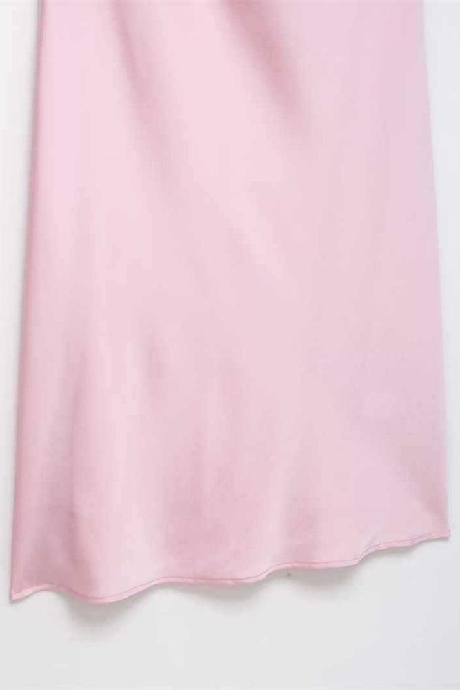 
                      
                        Straps Pink Lace Stitching Ruched Long Dress
                      
                    