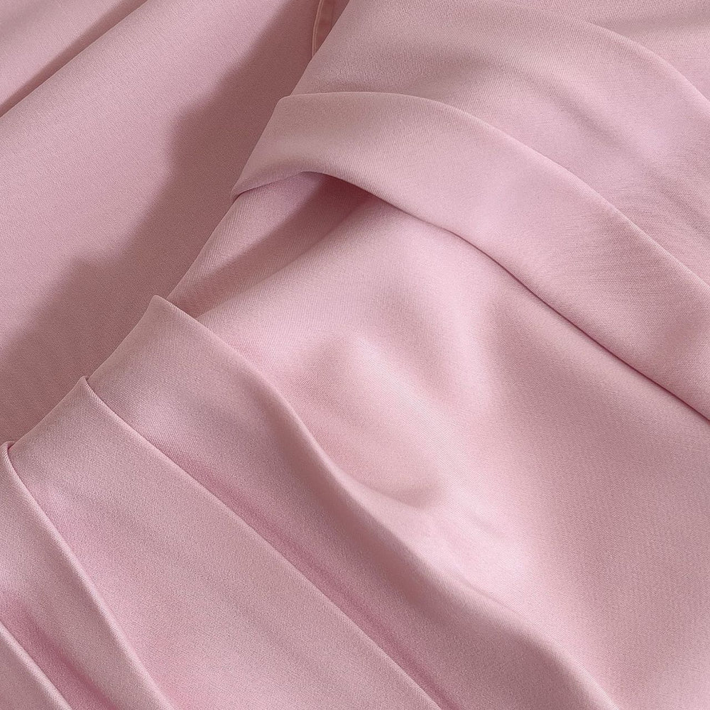 
                      
                        Straps Pink Pleated A-line Long Dress with Slit
                      
                    