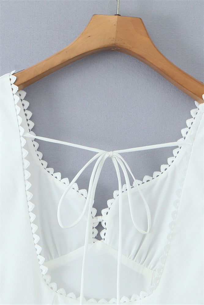 
                      
                        Straps White Tie Front Mermaid Maxi Dress
                      
                    