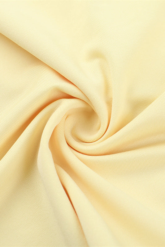 
                      
                        Straps Yellow Bodycon Short Dress with Keyhole
                      
                    