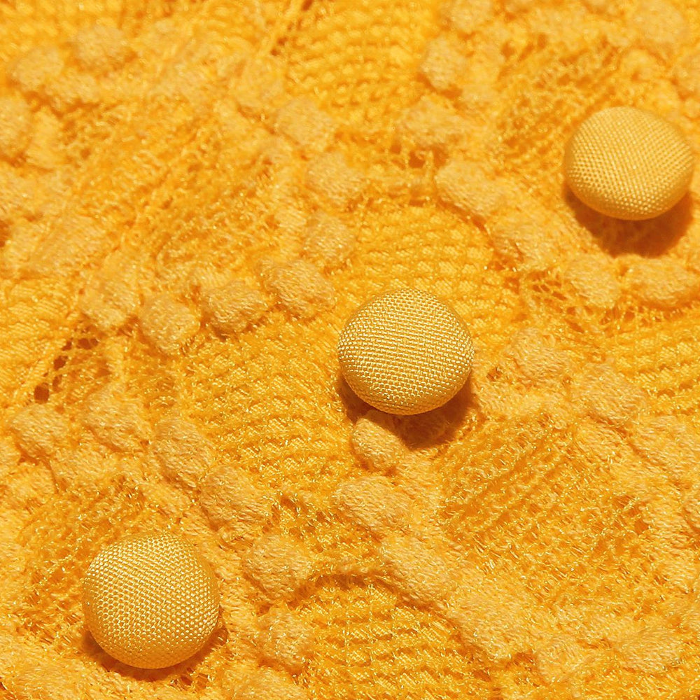 
                      
                        Straps Yellow Button Front Lace A-line Short Dress
                      
                    