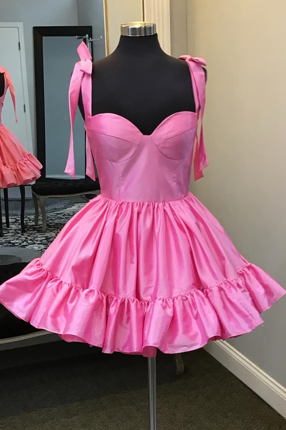 Straps Barbie Pink A-line Short Princess Dress