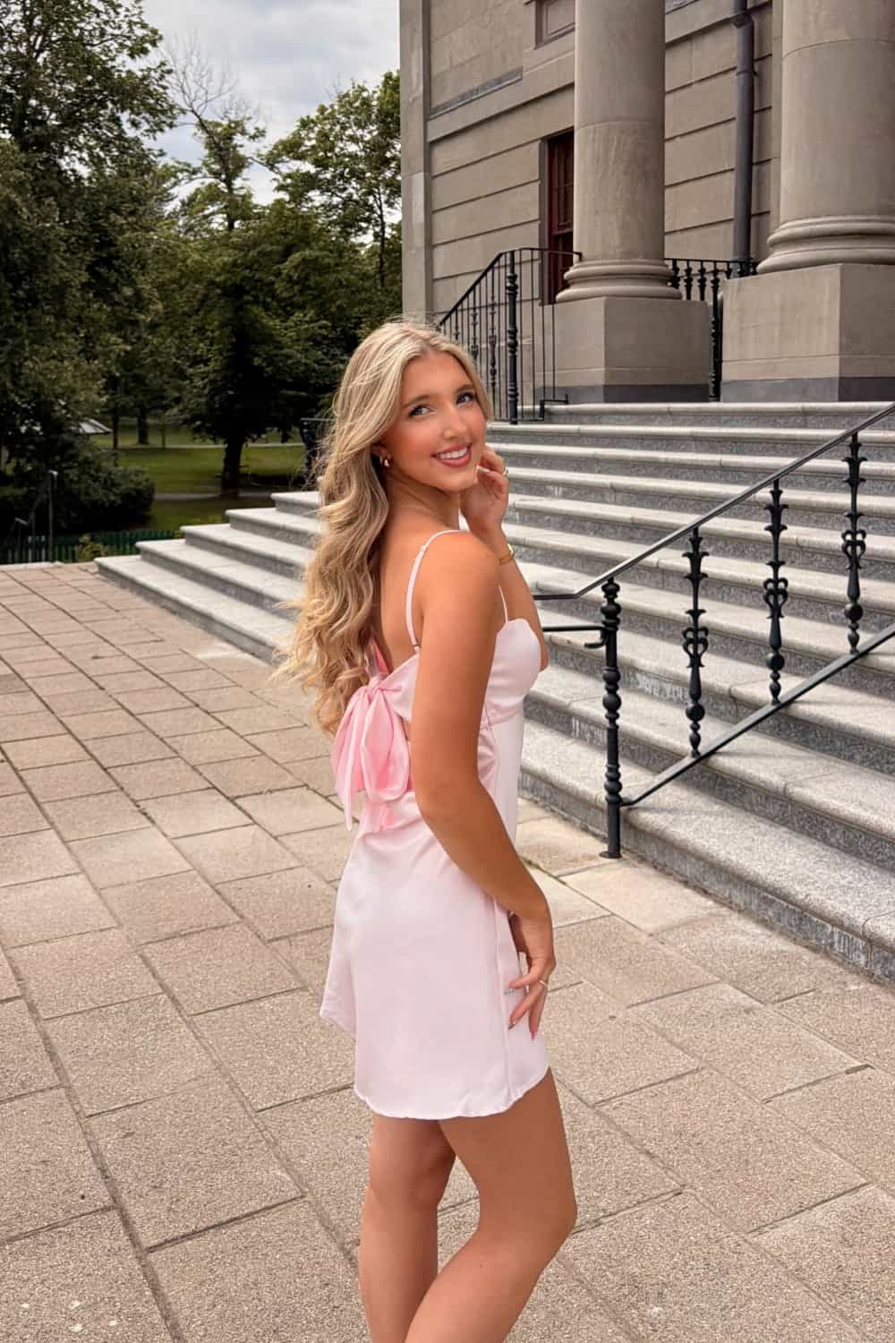 Straps Emerald Green Back Tie Short Dress