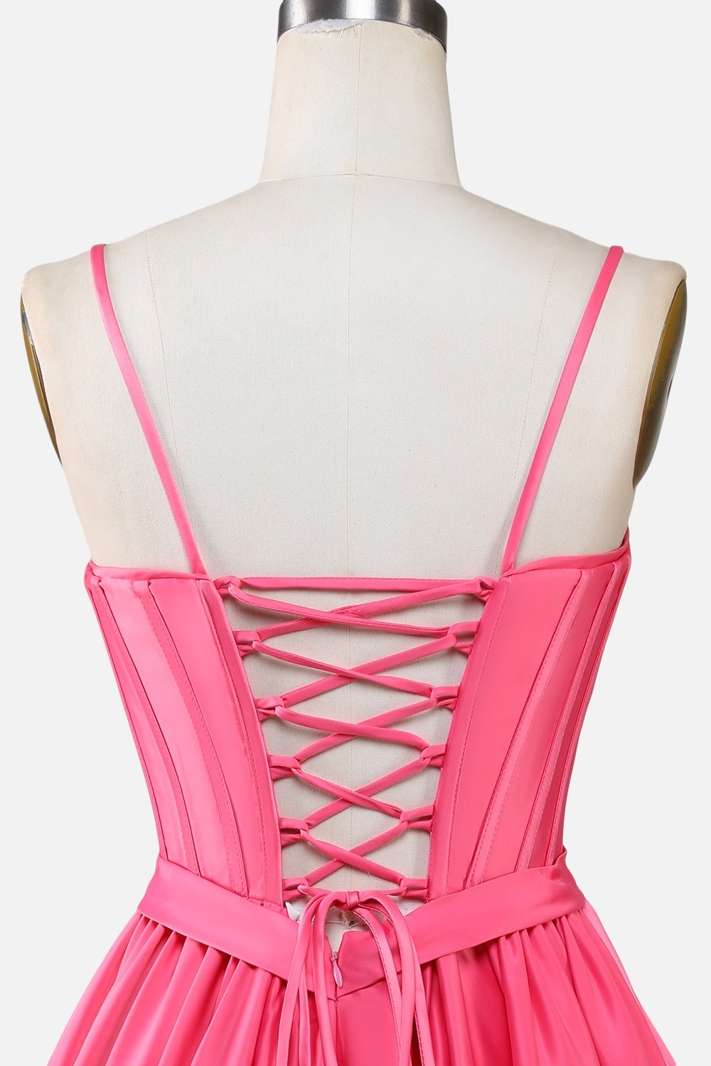 Straps Hot Pink A-line Short Princess Dress
