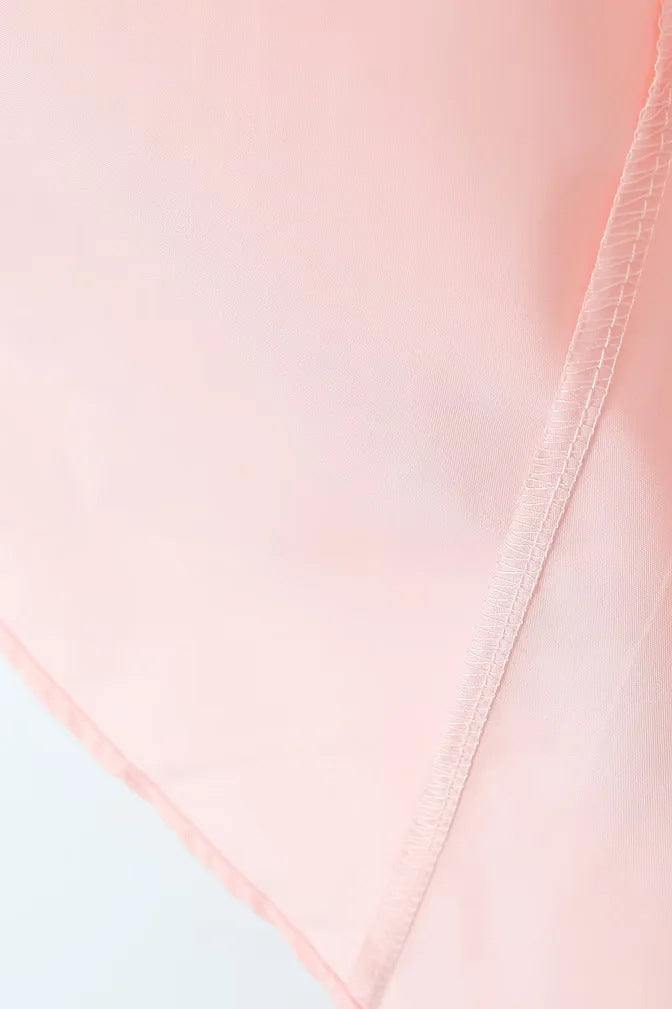 Straps Pink Tie Front A-line Midi Dress with Slit