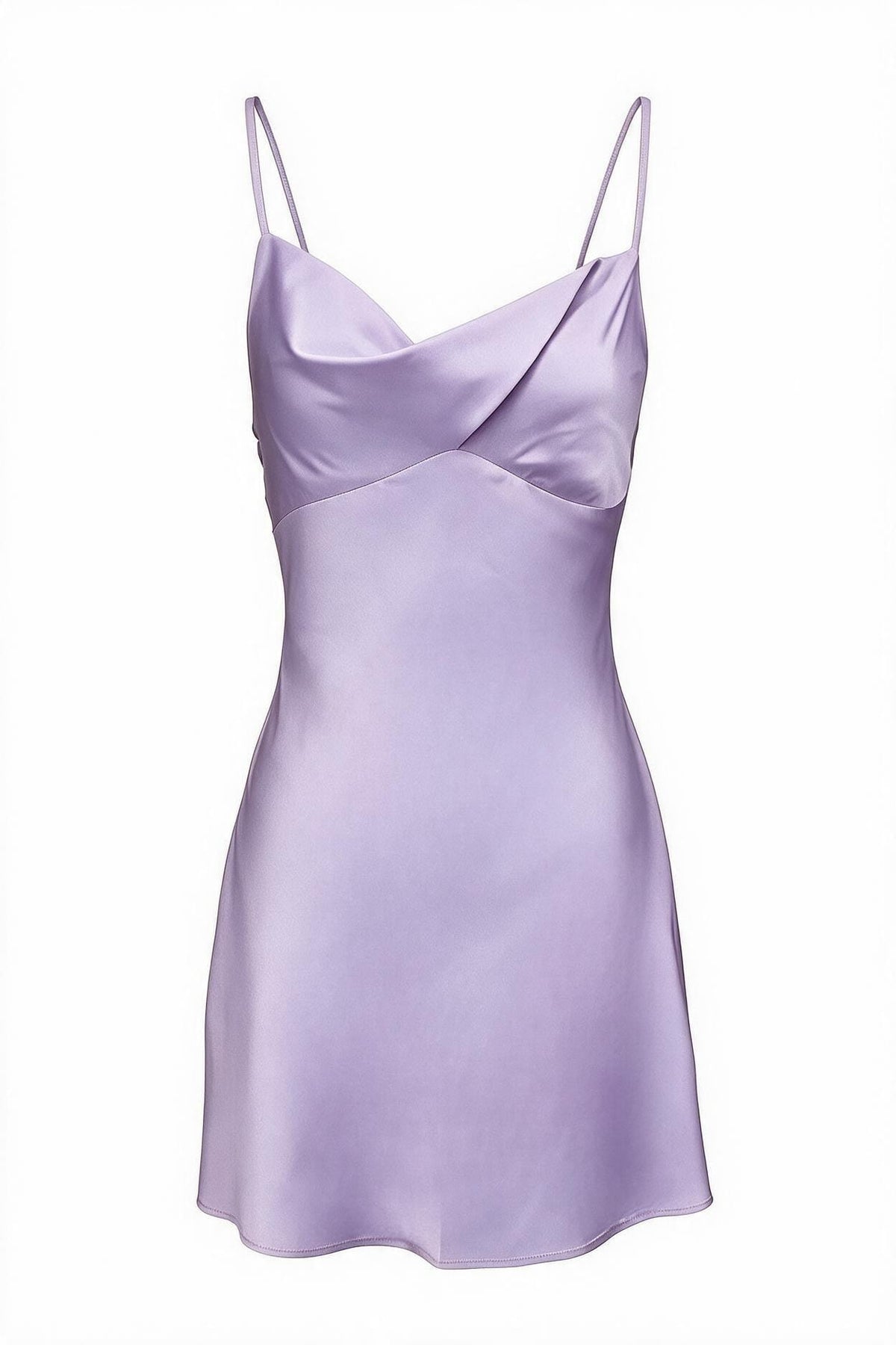 Straps Pink Twist Front A-line Short Dress