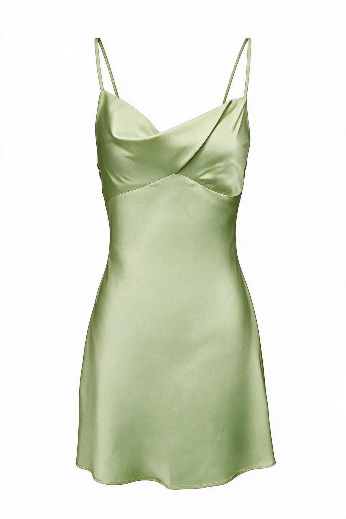 Straps Pink Twist Front A-line Short Dress