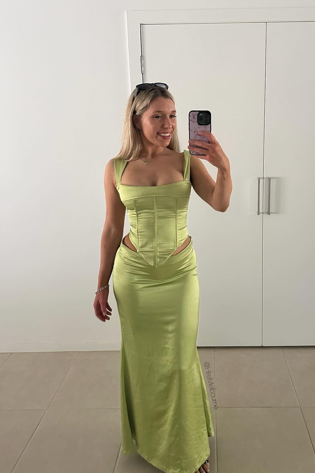 Straps Red Lace-up Corset Sheath Long Dress