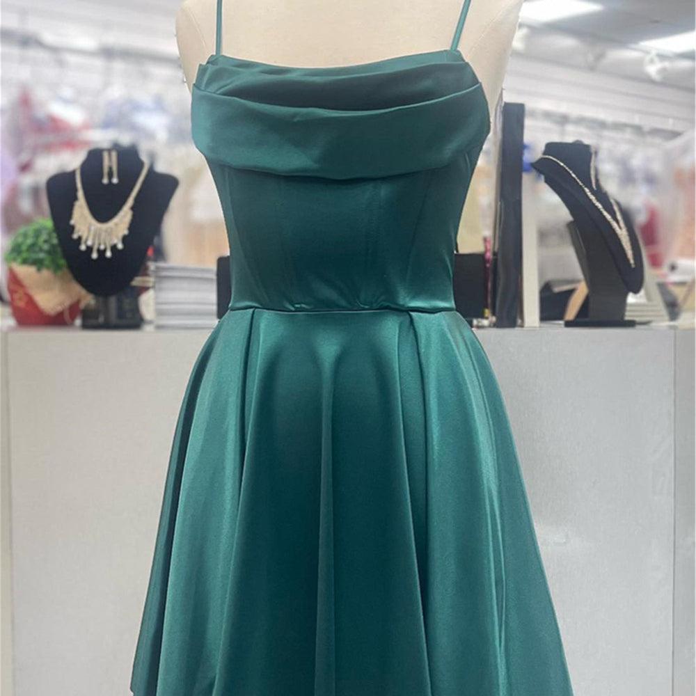 
                      
                        Straps Champagne Cowl Neck Short Party Dress
                      
                    