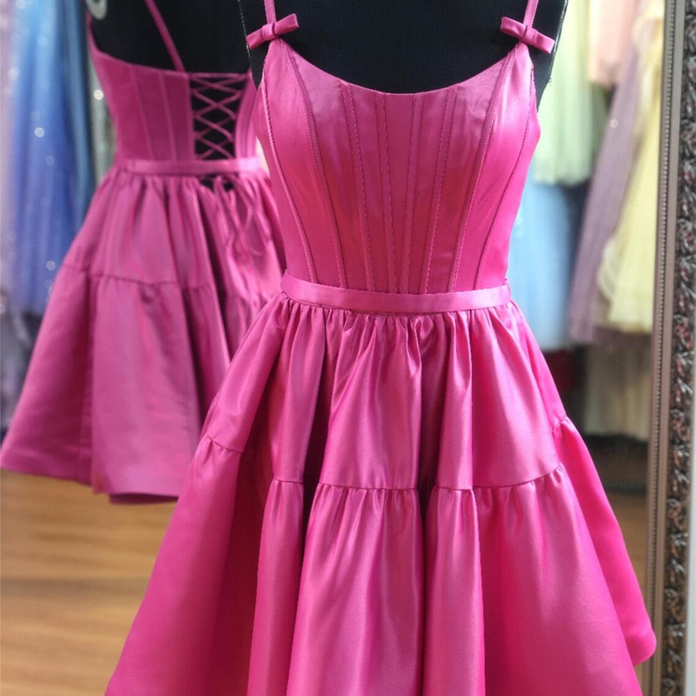 
                      
                        Straps Hot Pink A-line Short Princess Dress
                      
                    