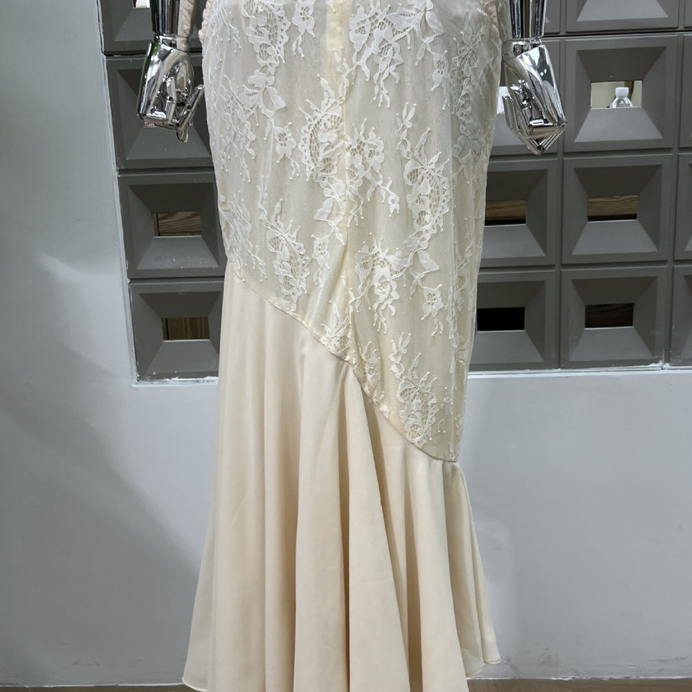 
                      
                        Sweetheart Apricot Ruched Lace Mermaid Long Dress
                      
                    