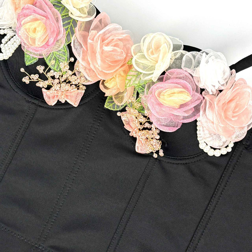 
                      
                        Sweetheart Black 3D Floral Corset Top
                      
                    