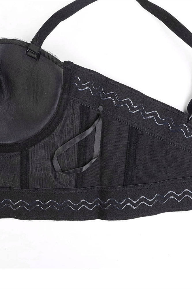 
                      
                        Sweetheart Black and White Floral Beaded Corset Top
                      
                    