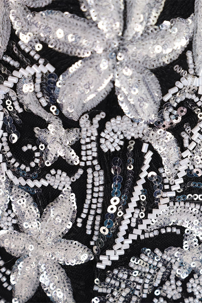 
                      
                        Sweetheart Black and White Floral Beaded Corset Top
                      
                    