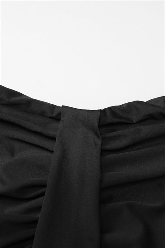 
                      
                        Sweetheart Black Ruched Sheath Long Dress
                      
                    