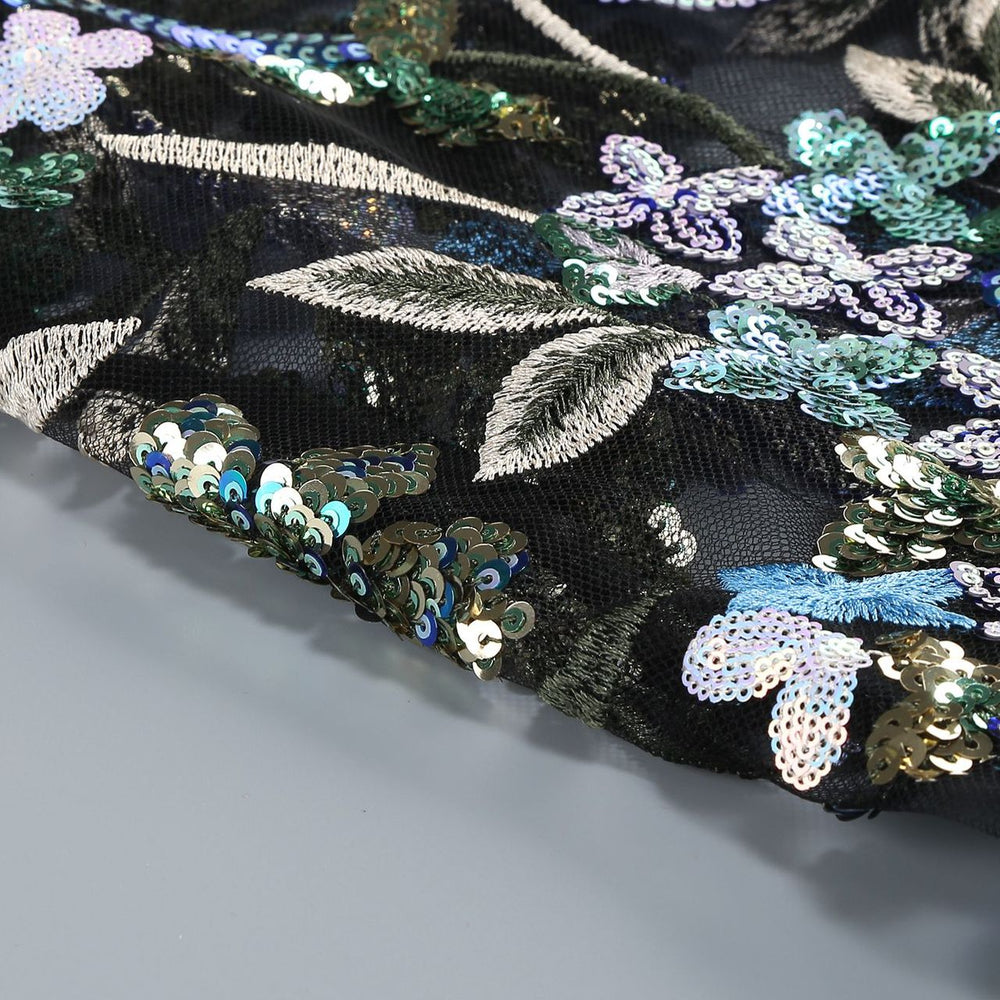 
                      
                        Sweetheart Black Sequin Embroidery Column Long Dress
                      
                    