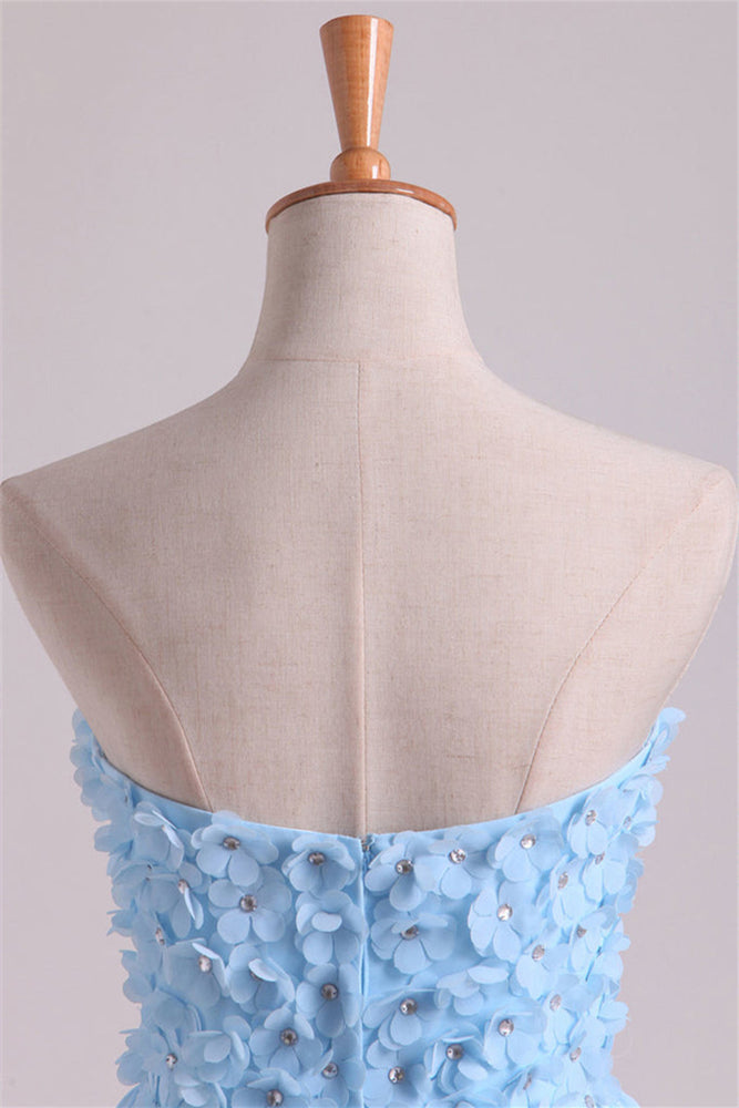 
                      
                        Sweetheart Blue 3D Floral Chiffon Short Dress
                      
                    