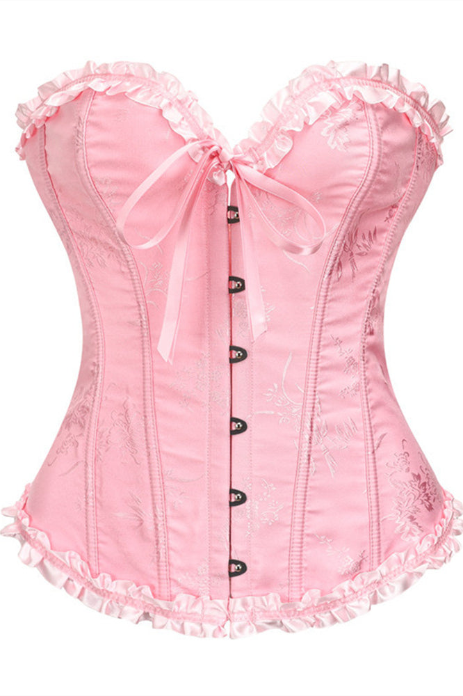 
                      
                        Sweetheart Blue Lace-Up Floral Corset Top
                      
                    