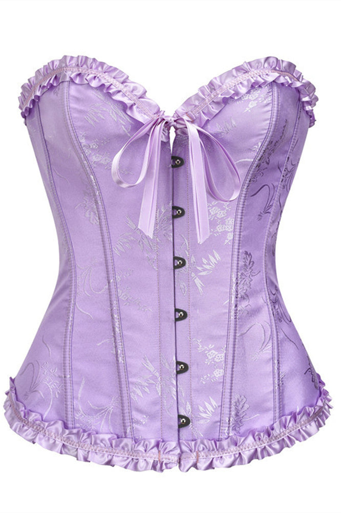 
                      
                        Sweetheart Blue Lace-Up Floral Corset Top
                      
                    