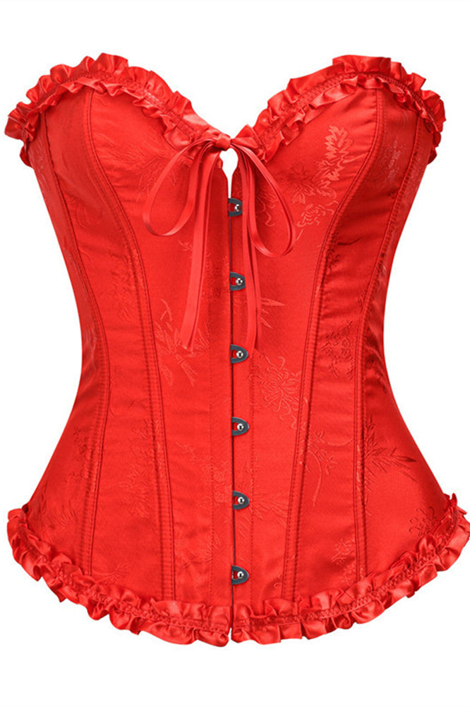 
                      
                        Sweetheart Blue Lace-Up Floral Corset Top
                      
                    