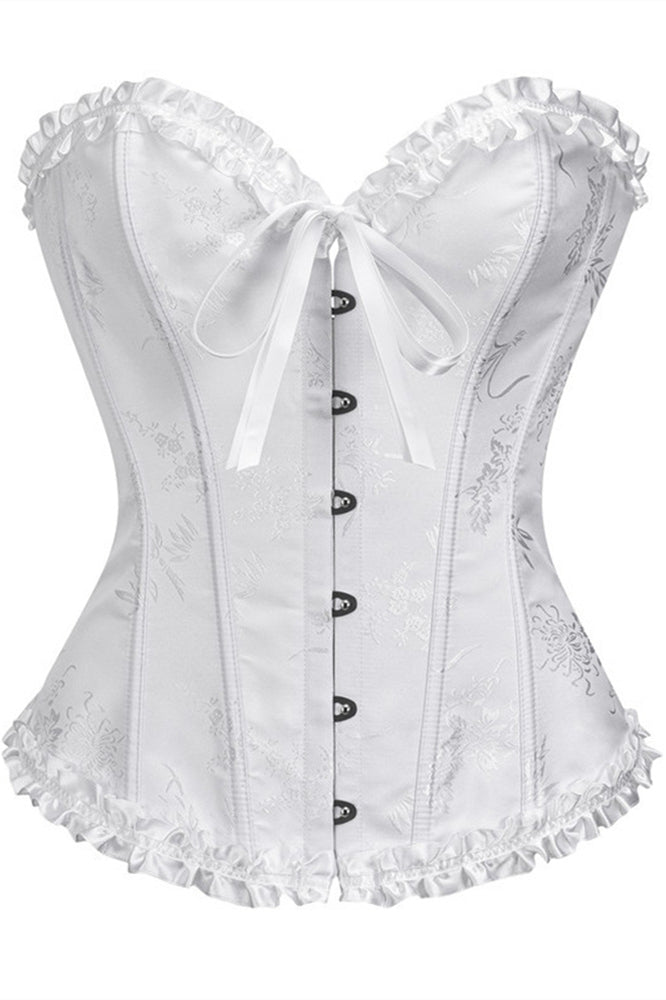 
                      
                        Sweetheart Blue Lace-Up Floral Corset Top
                      
                    