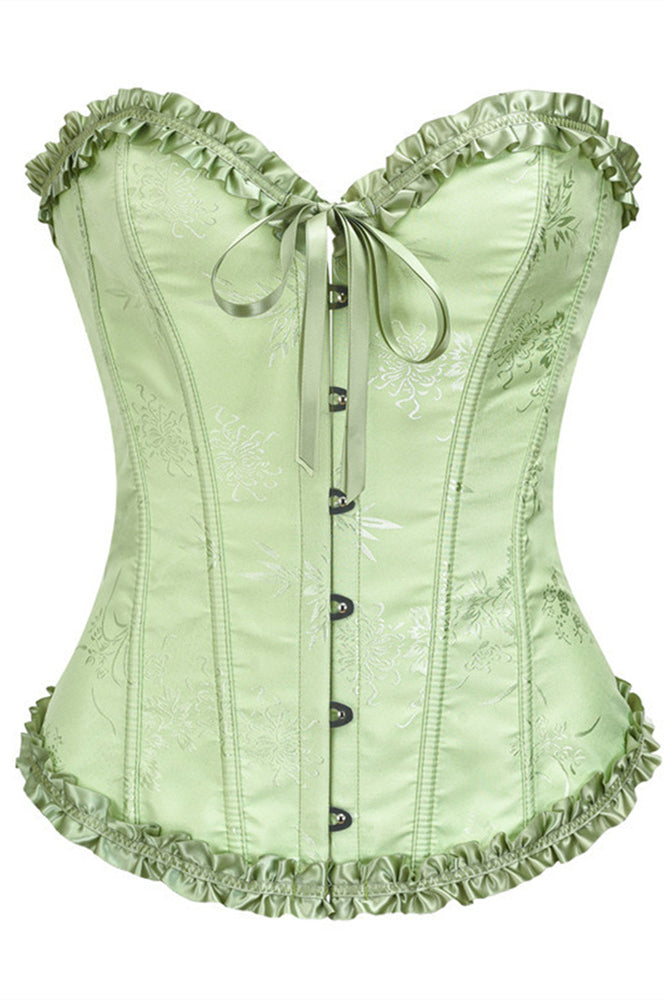 
                      
                        Sweetheart Blue Lace-Up Floral Corset Top
                      
                    