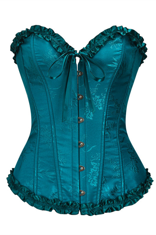 
                      
                        Sweetheart Blue Lace-Up Floral Corset Top
                      
                    