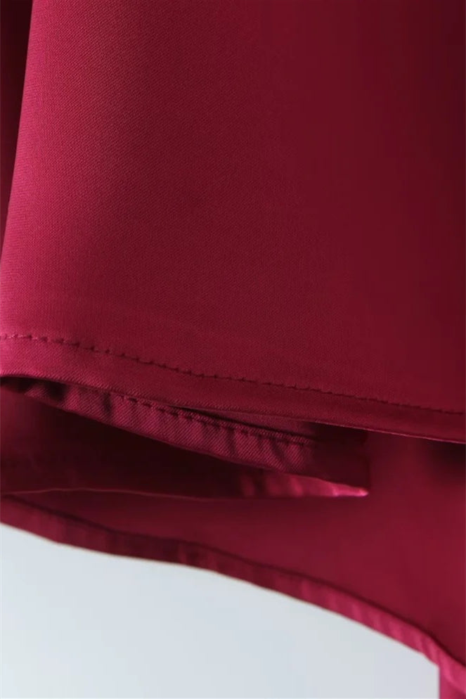 
                      
                        Sweetheart Burgundy Pleated A-line Midi Dress
                      
                    