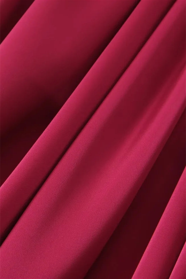 
                      
                        Sweetheart Burgundy Pleated A-line Midi Dress
                      
                    