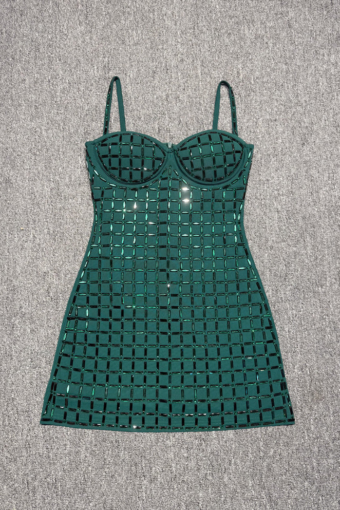 emerald green short tight dress Lane Strapless Mini Dress