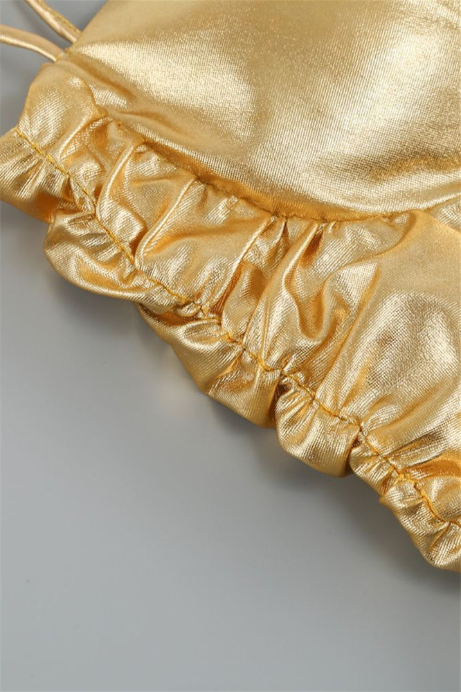 
                      
                        Sweetheart Golden Ruched Tight Short Dress
                      
                    