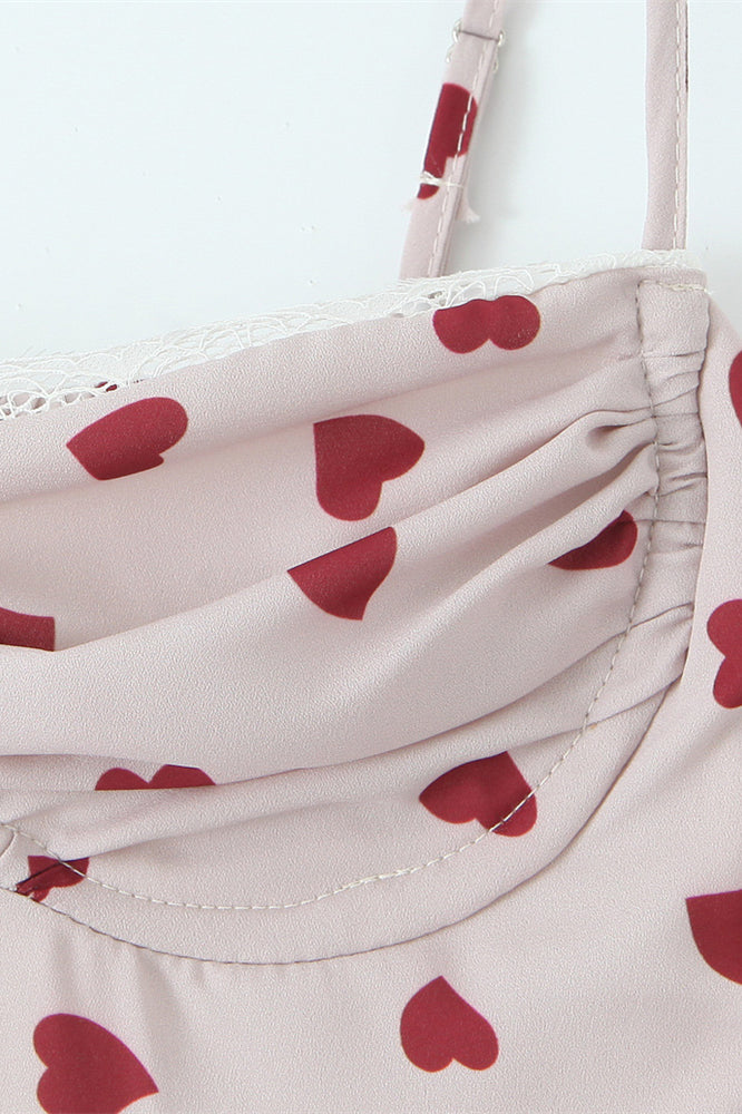 
                      
                        Sweetheart Heart Print Ruched Maxi Dress
                      
                    