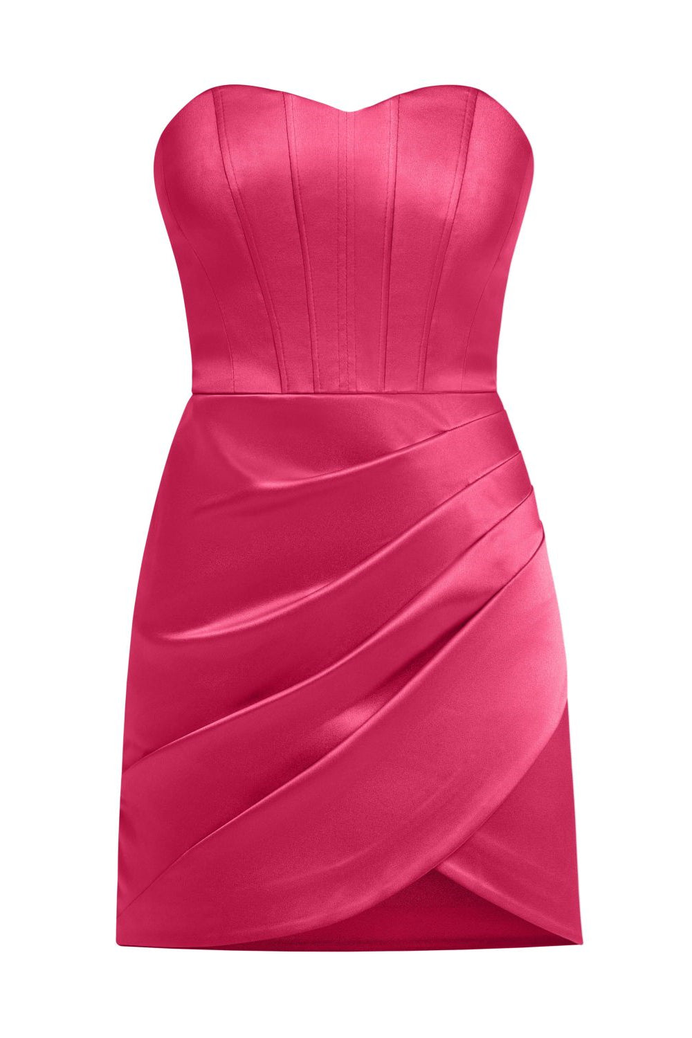 Sweetheart Hot Pink Ruched Bodycon Short Dress