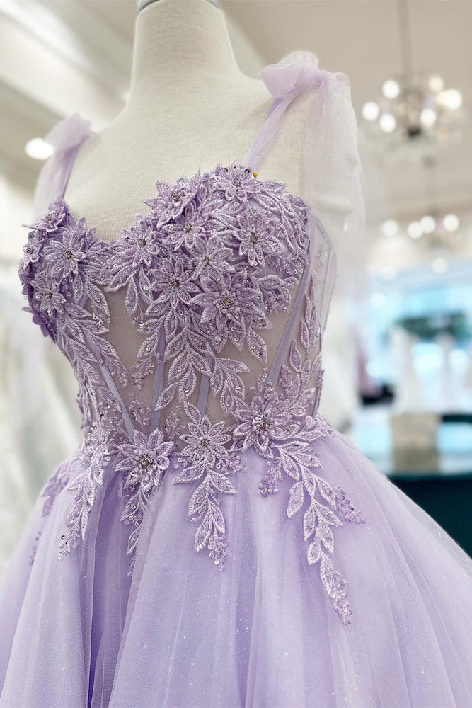 
                      
                        Sweetheart Lavender Appliques A-line Short Dress
                      
                    