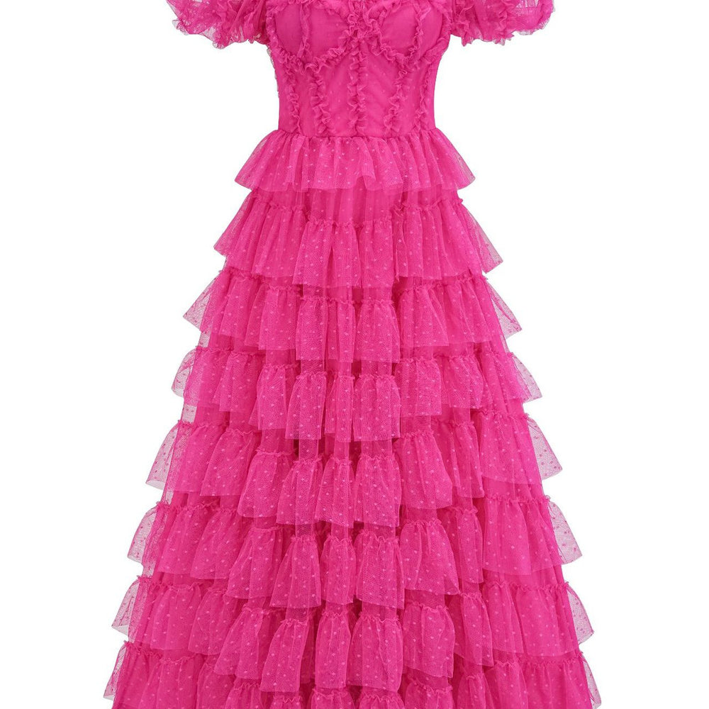 
                      
                        Sweetheart Lavender Ruffle Tiered Long Dress
                      
                    