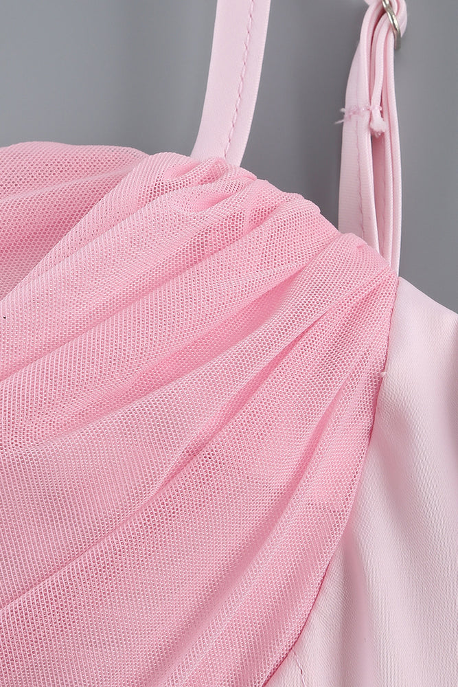 
                      
                        Sweetheart Light Pink Ruffled Hem Short Dress
                      
                    