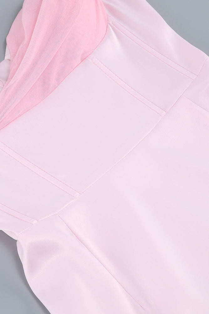 
                      
                        Sweetheart Light Pink Ruffled Hem Short Dress
                      
                    
