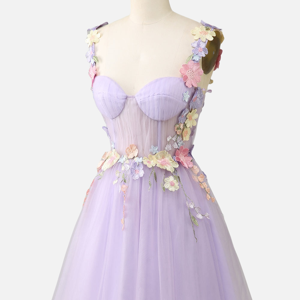 
                      
                        Sweetheart Lavender 3D Flower Short Princess Dress
                      
                    