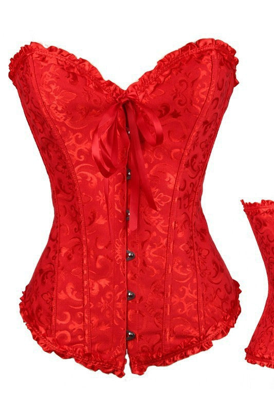 
                      
                        Sweetheart Pink Lace-Up Floral Corset Top
                      
                    